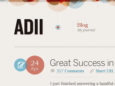 A bit above blog blue design icons red shapes