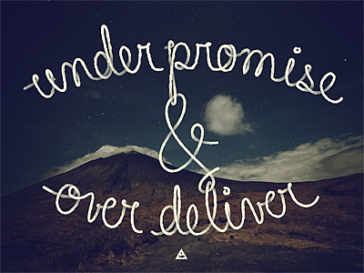 Underpromise ampersand hand hand drawn script typography written