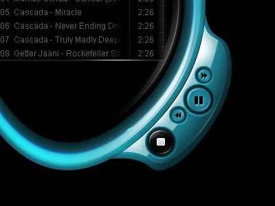 Fantasy Media Player V3 blue glossy gui media player oval round