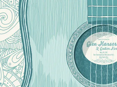 Detail of a poster we did for The Metropolitan Museum of Art glen hansard guitar hand drawn hero design studio illustration the metropolitan museum of art