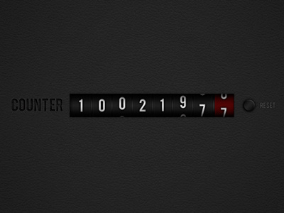 Numbers button counter leather numbers reset