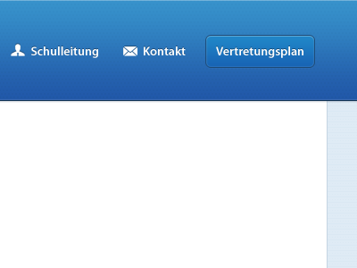 Vertretungsplan blue button horizontal navigation school website