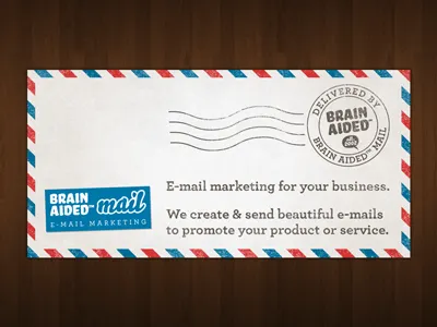 Brain Aided™ Mail – Website Banner aided airmail banner brain email mail marketing postage promotion stamp website