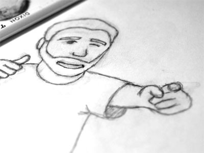 Illustration sketch - WIP Self Portrait buddy christ illustration paper pencil portrait sketch thanks vector