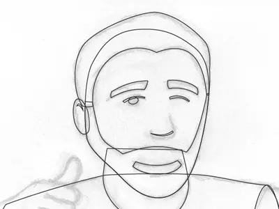 Initial Vectors - WIP Self Portrait buddy christ illustration portrait sketch thanks vector