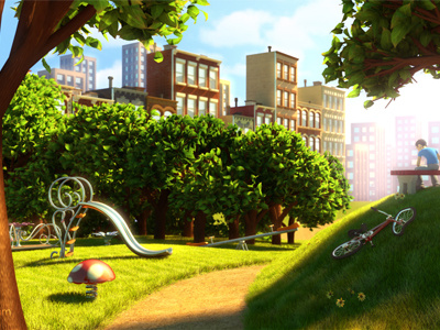 Lonely Playground 3d playground cg art lonely playground oasim pixelophy