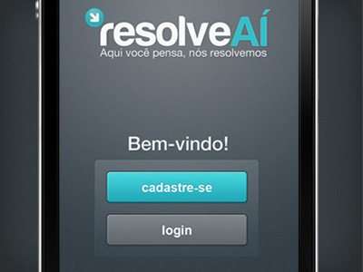 ResolveAÍ app - Login app blue grey ios iphone login