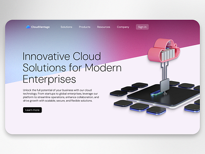 Cloud Base Services B2B Landing Page hero hero section landing page ui ux web website