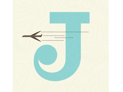 J Is For Jet design graphic illustration jet letter logo plane texture vintage