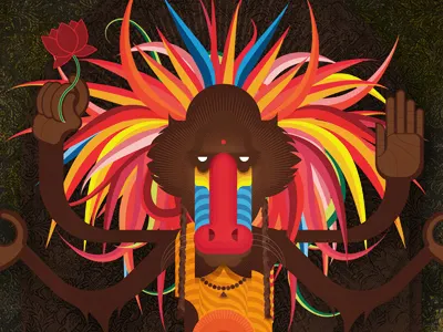 Mono Nublado baboon illustration mandrill monkey mono vector