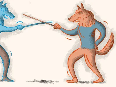 Screen Shot 22.28.42 animals colour duelling illustration personal print wolves