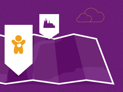 Map castle cloud map orange prague purple