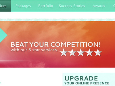 Beat your competition! 5 stars emerld home orange page pink red seo website