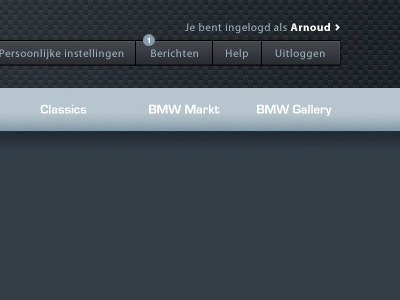 Logged in bmw dark login ui