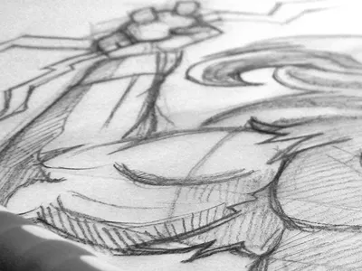 Shockers Pencil baseball cartoon drawing sketch