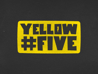 Yellow Number Five black bolt five grit logo number rough texture yellow