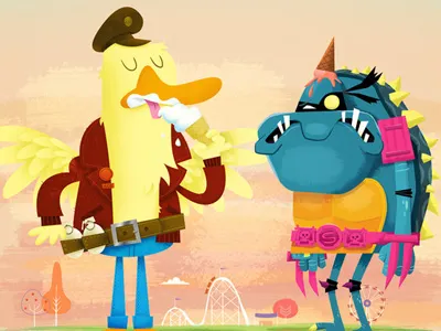 Foiled by Ice Cream 80s cartoon illustration tmnt turtles