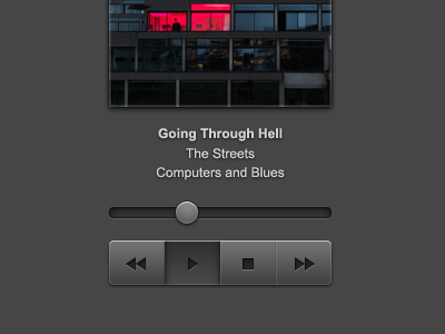 Music UI dark grey music player ui