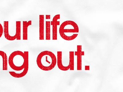 Life Out blood clock grunge icon life red tee time typography