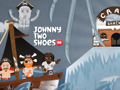 Plunderland Splash crab ghost ipad iphone johnny two shoes johnnytwoshoes king crab pirates plunderland sea shack ship sword waves