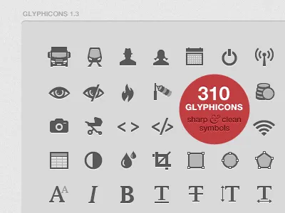 GLYPHICONS 1.3 icons ipad iphone lion monochromatic pictograms symbols