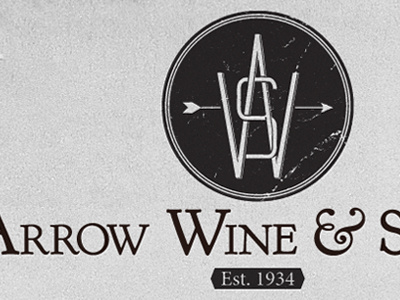 Arrow Wine & Spirits Logo 2 antique classy logo monogram texture vintage wine