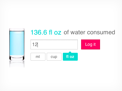 Water Log fitbit ui water white