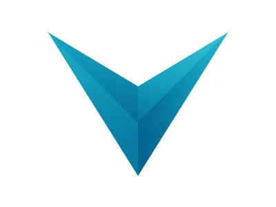 New Vintom V Icon 2 blue gradient icon letter logo rebound v