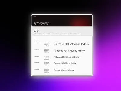 TYPHOGRAPHY INTRANET product design typography ui ux