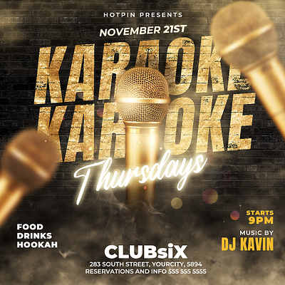 Karaoke Flyer Template open microphone