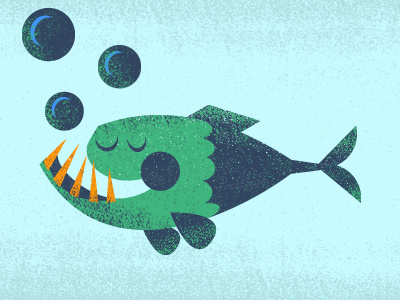 Fishy bubble fish vector water