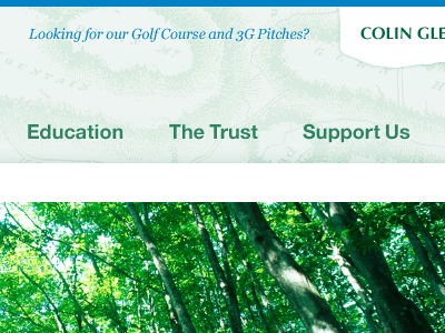 Forest Park Website blue green header website