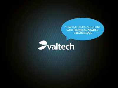 Valtech marketing material blue bubble dark light logo pattern texture