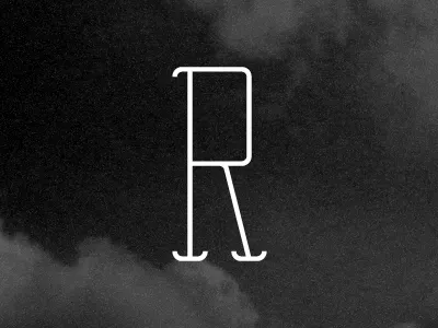 R lettering r serif type