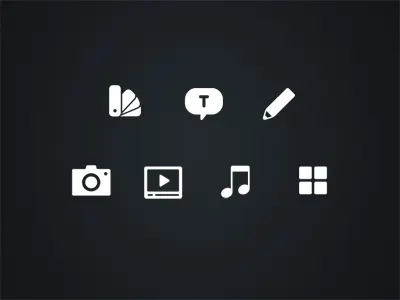 Icon research black and white icons