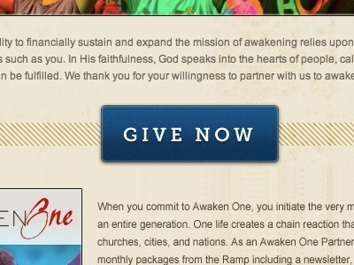 Give Now blue button noise web