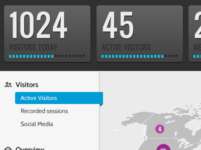 Visitor count analytics black condensed dark gray visitor