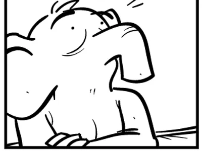 Drunk Elephant cartoon character comic