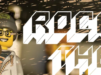 Rock The Streets lego music texture typography vector