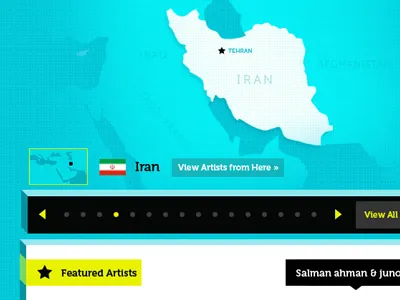 Mideast Tunes blue homepage interactive website