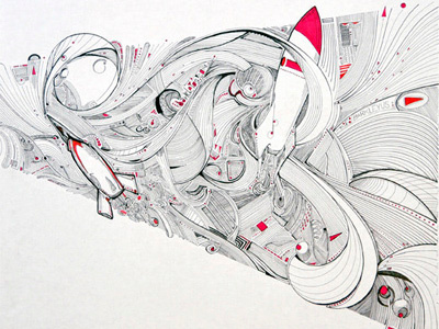 Pizza Box illustration pen ink