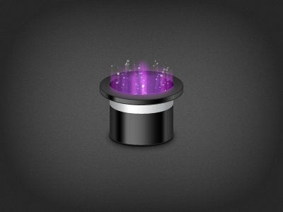 Magic black hat magic purple shiny top hat