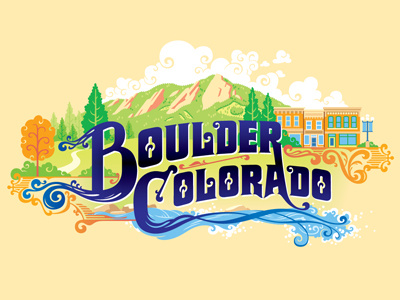 Boulder Illustration design illustration typography