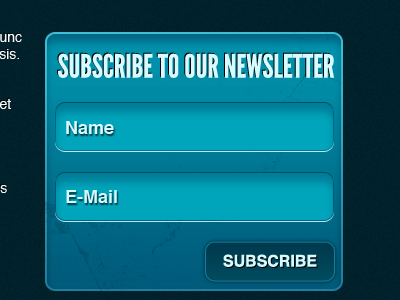 Subscription Form part 2 blue dark form gradient helvetica league gothic shadow texture