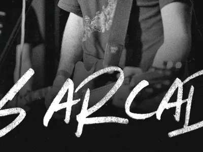 Sans Arcade band hand drawn marker photo type