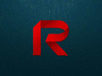 Red Ribbon (on dark bg) lettering logo texture