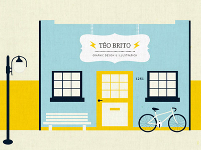 Studio Sweet Studio blue illustration retro yellow