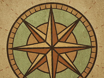 Compass Rose compass green orange tan