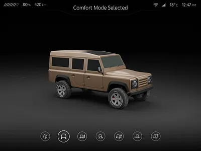 Drive Mode - Defender 3d after effects animation automotive blender car defender hmi land rover motion design ui ux