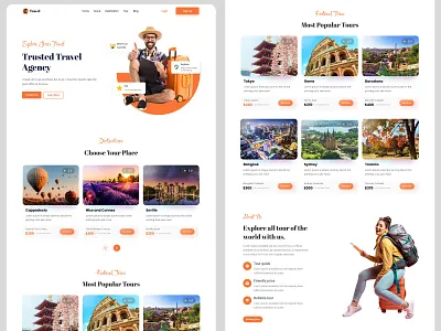 WTrusted Travel Agency Website - Design Showcase agency agencylife dribbble graphic design travel travelagency ui uidesign uiux ux uxdesign webdesign website